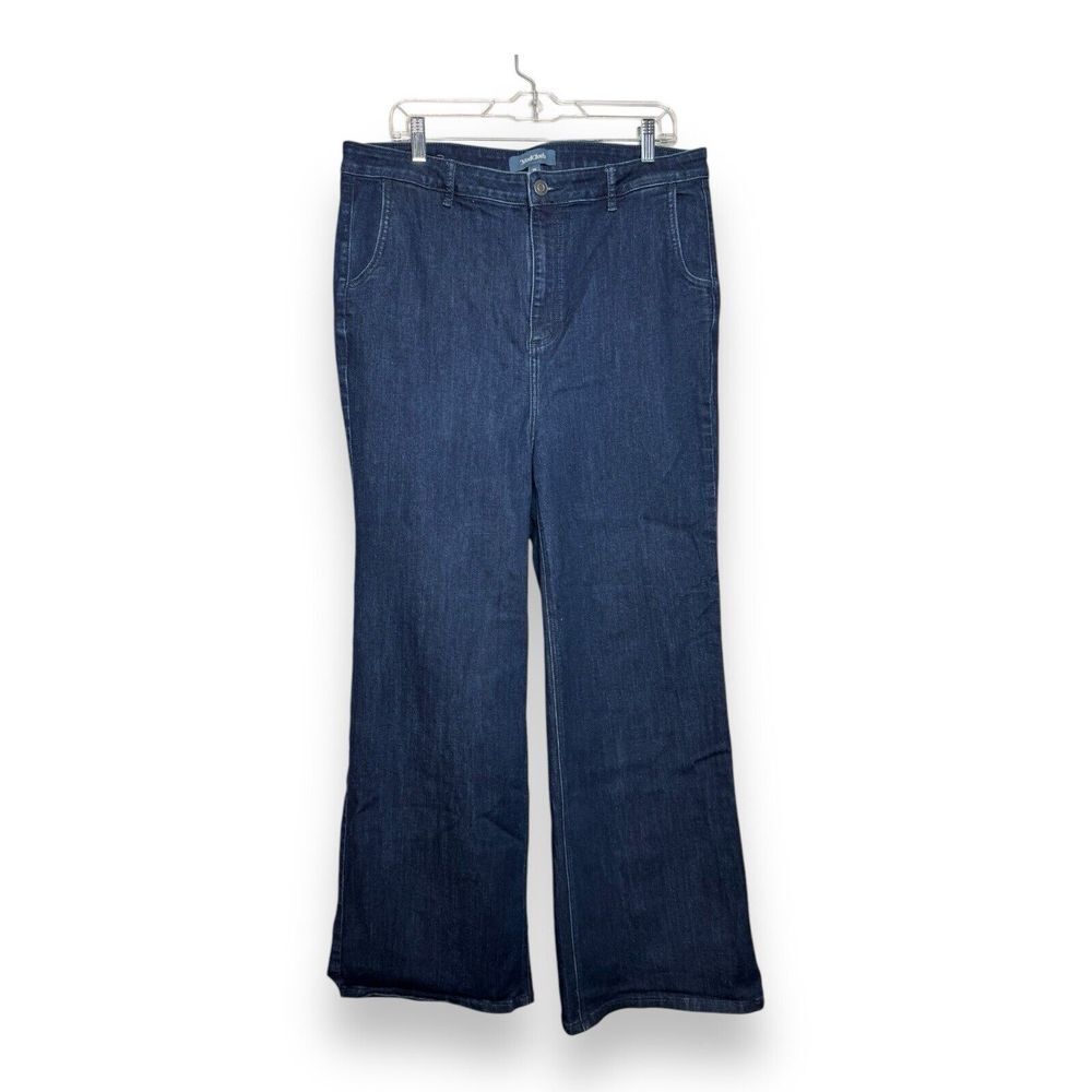 Modcloth Jeans The Grier Wide Jeans Leg Womens Sz 16 High Rise Trouser Pockets
